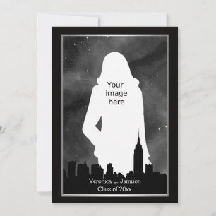 NYC Silhouet Zwart-Wit ESB Chrys #2 Foto Afstudere Kaart
