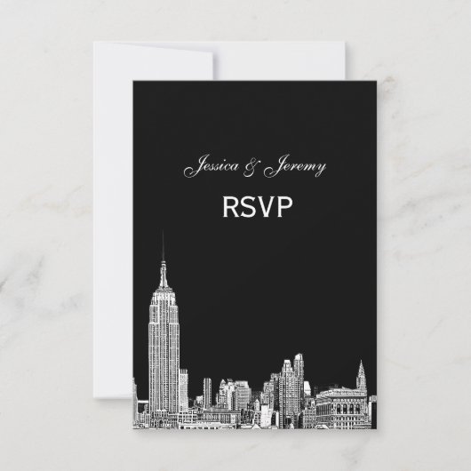 NYC Silhouette 01 Gegraveerd RSVP #1 Met Menu (Voorkant)
