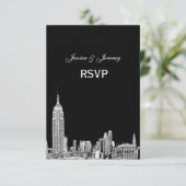 NYC Silhouette 01 Gegraveerd RSVP #1 Met Menu (Staand voorkant)