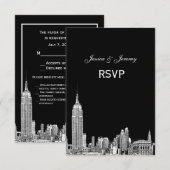 NYC Silhouette 01 Gegraveerd RSVP #1 Met Menu (Voorkant / Achterkant)