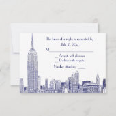 NYC Silhouette 01 Gegraveerd Wit RSVP #2 Blauw Kaartje (Achterkant)