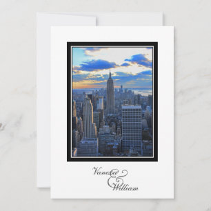 NYC Silhouette als Zonsondergang Naderbij Komt Tro Kaart