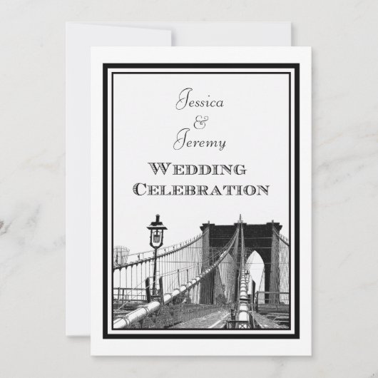 NYC Silhouette Brooklyn Bridge #2 DIY Trouwkaart Kaart (Voorkant)