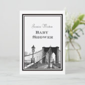 NYC Silhouette Brooklyn Bridge #2 doe-het-zelf bab Kaart (Staand voorkant)