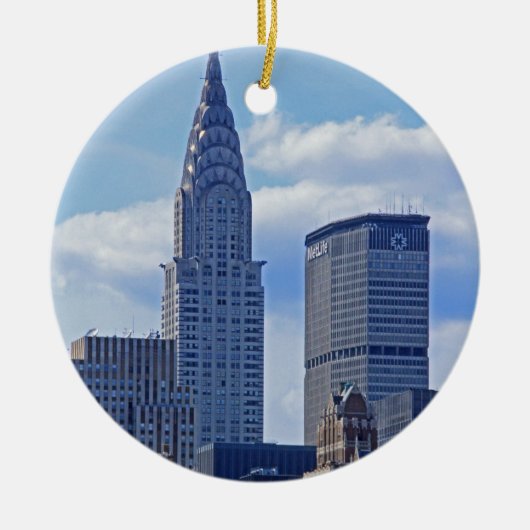 NYC Silhouette Chrysler Building B1 Keramisch Ornament (Voorkant)