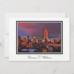 NYC Silhouette ESB Surrealistische Zonsondergang T Kaart