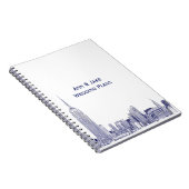 NYC Silhouette Gegraveerd 01 Blauw Notitieboek (Rechterzijde)