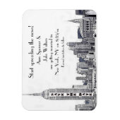 NYC Silhouette Gegraveerd 01 Save the Date Magneet (Verticaal)