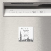 NYC Silhouette Gegraveerd 01 Save the Date Magneet (Insitu (Vaatwasser))