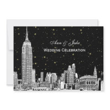 NYC Silhouette Gegraveerde Ster DIY Achtergrond Tr