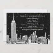 NYC Silhouette Gegraveerde Ster DIY Achtergrond Tr Kaart (Achterkant)