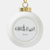 NYC Silhouette Illustratie Ingelijst Ornament (Voorkant)