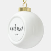 NYC Silhouette Illustratie Ingelijst Ornament (Rechts)