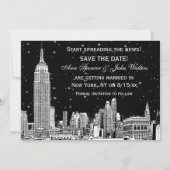NYC Skyline 01 Etch DIY BG Kleur Save the Date Zwa (Achterkant)