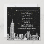 NYC Skyline 01 Etch Sterrenhemel DIY BG Kleur SQ B Kaart (Achterkant)