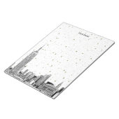 NYC Skyline 01 Etchd DIY BG Color Starry Notitieblok (Schuin)