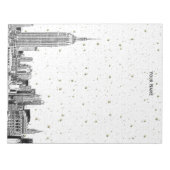 NYC Skyline 01 Etchd DIY BG Color Starry Notitieblok (Voorkant)