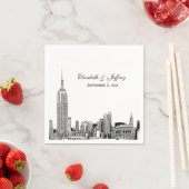NYC Skyline 01 Etchd DIY BG Colour Wedding Servet (Insitu)
