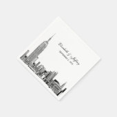 NYC Skyline 01 Etchd DIY BG Colour Wedding Servet (Hoek)