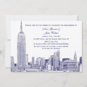 NYC Skyline 01 Etchd DIY BG Engagement Party Blue Kaart (Achterkant)
