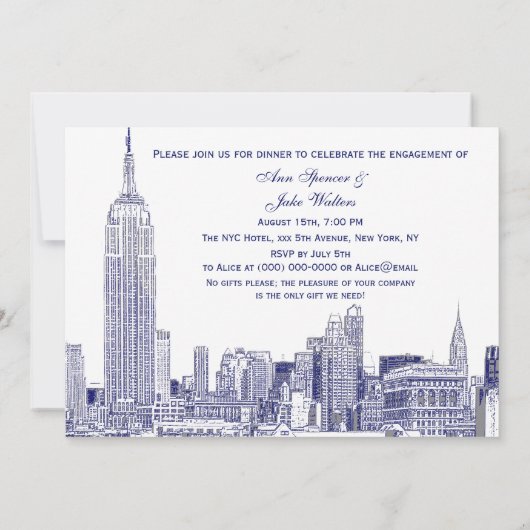 NYC Skyline 01 Etchd DIY BG Engagement Party Blue Kaart (Achterkant)