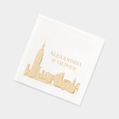 NYC Skyline 01 Etched Look Wedding New York Folie Servetten (Links)