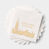 NYC Skyline 01 Etched Look Wedding New York Folie Servetten (Insitu (Gestapeld))