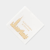 NYC Skyline 01 Etched Look Wedding New York Folie Servetten (Rechts)