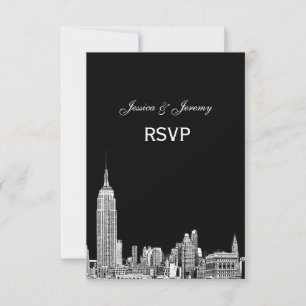 NYC Skyline 01 Etched RSVP #2 Kaartje