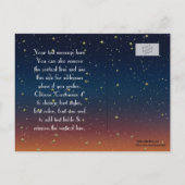 NYC Skyline 01 Etched Sunset Starry Bewaar de datu Aankondigingskaart (Achterkant)