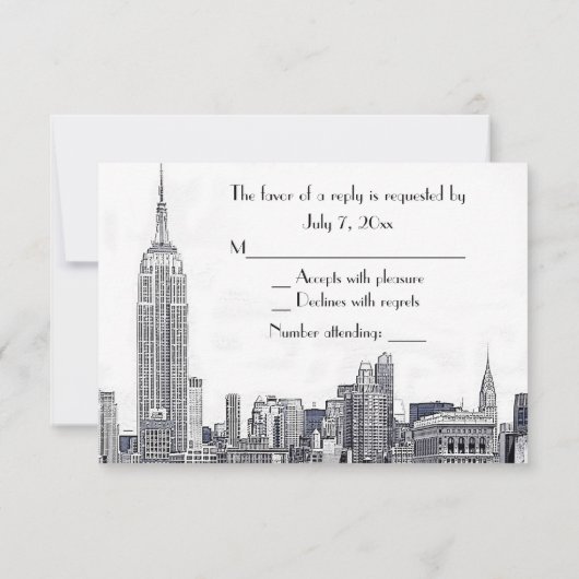 NYC Skyline 01 Etched White RSVP #2 (Achterkant)
