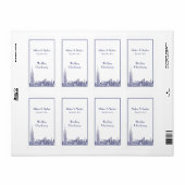 NYC Skyline 01 Etched Wine Label Blue (Full Sheet)