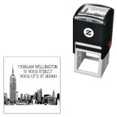 NYC skyline 01 geëtste naam retouradres Zelfinktende Stempel (In situ)