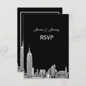 NYC Skyline 01 RSVP #1 met Menu (Voorkant / Achterkant)