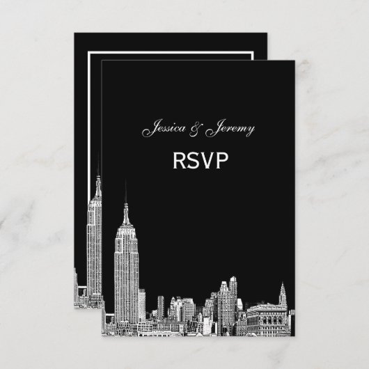 NYC Skyline 01 RSVP #1 met Menu (Voorkant / Achterkant)