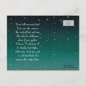 NYC Skyline 01 Uitgebreide Blauwgroen Starry spare Aankondigingskaart (Achterkant)