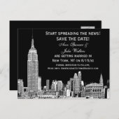 NYC Skyline 01 Uitgebreide DIY BG Kleur sparen de  Aankondigingskaart (Voorkant / Achterkant)