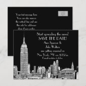 NYC Skyline 01 Uitgebreide DIY BG Kleur sparen de  Aankondigingskaart (Voorkant / Achterkant)