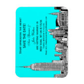 NYC Skyline 01 Uitgebreide DIY BG Kleur sparen de  Magneet (Verticaal)