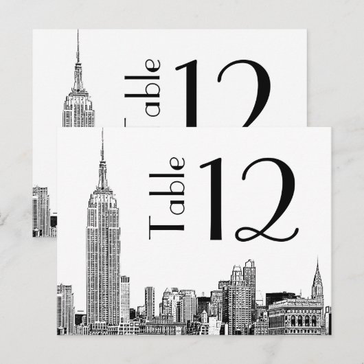 NYC Skyline 01 Uitgebreide Kaart van het Aantal va (Voorkant / Achterkant)