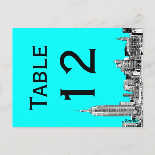 NYC Skyline 01 Uitgebreide Kaart van het Aantal va (Achterkant)