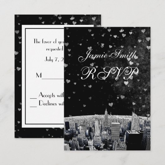 NYC Skyline #2 Black Whart RSVP (Voorkant / Achterkant)