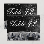 NYC Skyline #2 Black Whart Table Number Briefkaart (Voorkant / Achterkant)