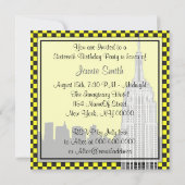 NYC Skyline 2 Ets ESB Geruite Taxi Sweet 16 Kaart (Achterkant)