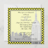 NYC skyline 2 geëtst ESB geruite taxi bruiloft Kaart (Achterkant)