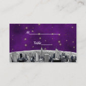 NYC Skyline 2 Paarse Gold Star Escort-kaarten Plaatskaartje (Achterkant)