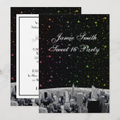 NYC Skyline 2 Rainbow Star Sweet 16 V Kaart (Voorkant / Achterkant)