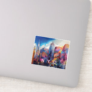 NYC Skyline Abstracte kunst Sticker