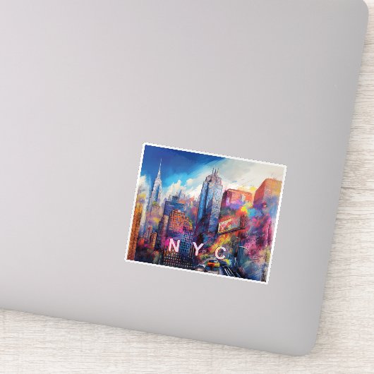 NYC Skyline Abstracte kunst Sticker (Detail)