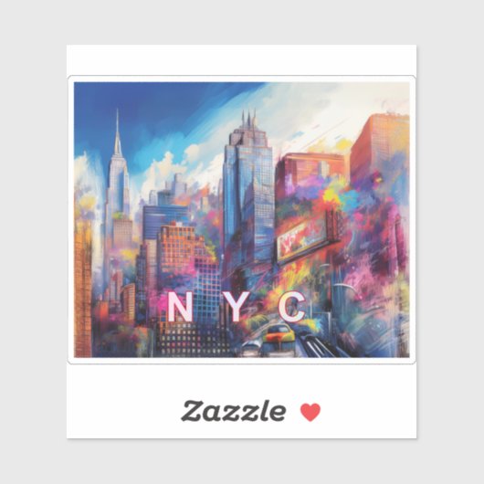 NYC Skyline Abstracte kunst Sticker (Vel)